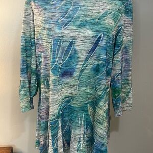 Elegant Blue and Green Women's Blouse